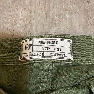 Free people green slim jeans